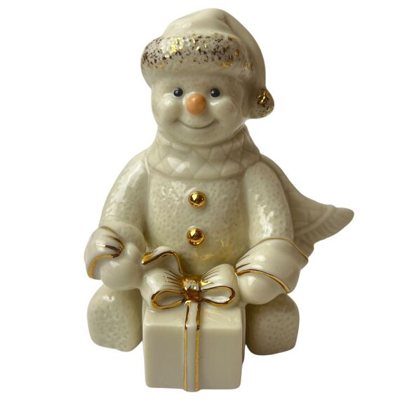 Piatto Annuale Lenox 2012 – Villaggio Di Natale Con Pupazzo Di Neve E Albero – Bordo In Oro – Edizione Limitata Collezionabile